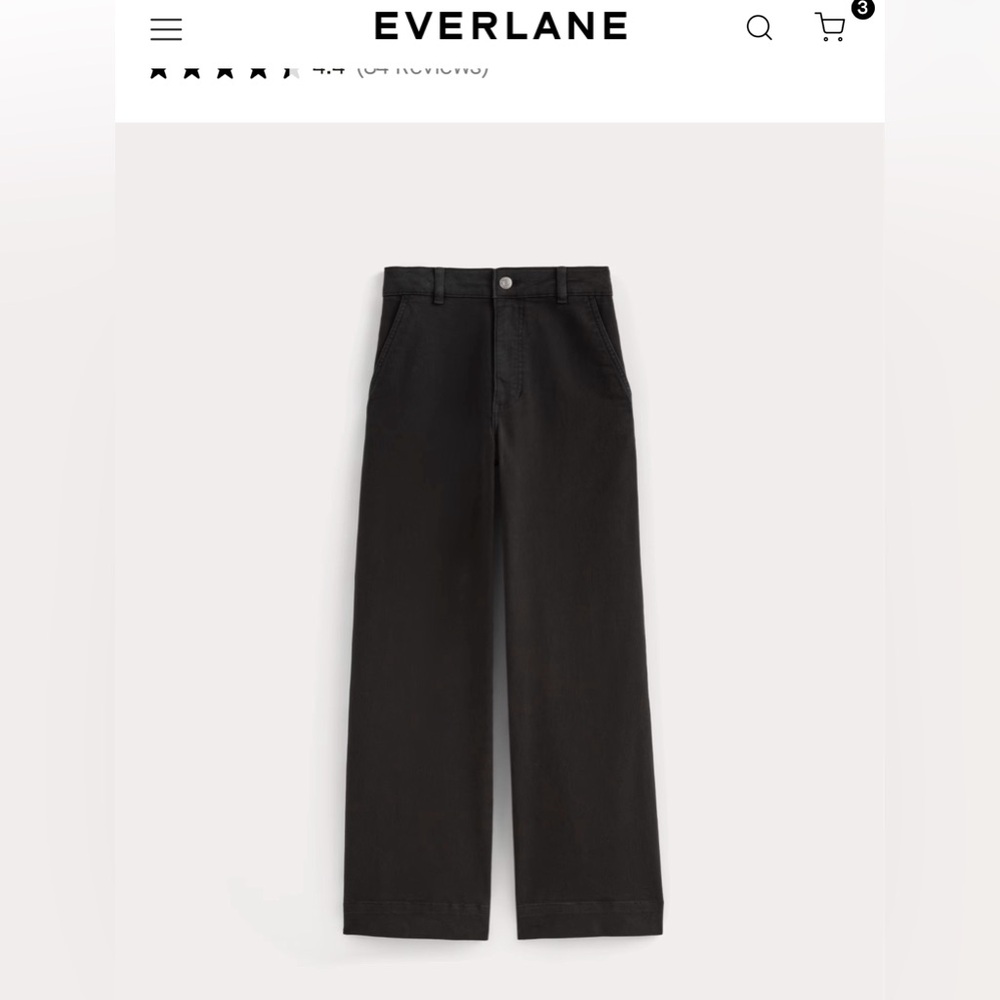 Everlane black organic wide leg pant sz 2